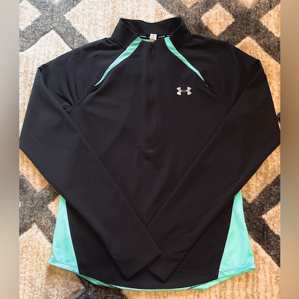 Under armour UA women's small heatgear half zip run pull over sweat shirt